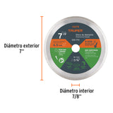 DISCO DE DIAMANTE DE 7' X 2.2 MM, RIN CONTINUO, TRUPER