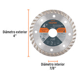 DISCO DE DIAMANTE DE 4' X 2.2 MM, RIN TURBO, TRUPER