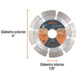 DISCO DE DIAMANTE DE 4' X 2.1 MM, RIN SEGMENTADO, TRUPER