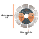 DISCO DE DIAMANTE DE 4-1/2' X 2.1 MM, RIN SEGMENTADO, TRUPER