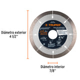 DISCO DE DIAMANTE DE 4-1/2" X 1.3 MM, CORTE DE PORCELANATO