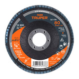 DISCO LAMINADO 4-1/2", GRANO 80 CENTRO 7/8", FIBRA, TRUPER