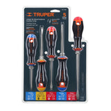 JUEGO DE 5 DESARMADORES MANGO COMFORT GRIP, TRUPER