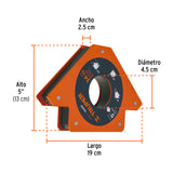ESCUADRA MAGNÉTICA 5' PARA SOLDAR, CAPACIDAD 34 KG, TRUPER