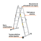 ESCALERA MULTIPOSICIÓN 12 PELDAÑOS, TIPO I, TRUPER