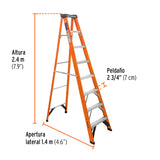 ESCALERA DE TIJERA, TIPO LL, 7 PELDAÑOS, FIBRA DE VIDRIO, TRUPER