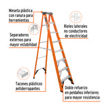 ESCALERA DE TIJERA, TIPO LL, 7 PELDAÑOS, FIBRA DE VIDRIO, TRUPER