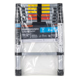 ESCALERA TELESCÓPICA, 7 PELDAÑOS, TIPO II, CAPACIDAD 102KG