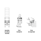 ESCALERA TELESCÓPICA,13 PELDAÑOS, TIPO II, CAPACIDAD 102KG