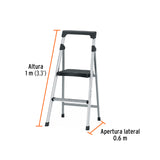 ESCALERA TUBULAR PLEGABLE, 2 PELDAÑOS, ALUMINIO, TRUPER