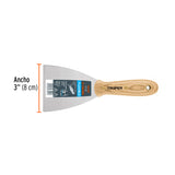 ESPÁTULA FLEXIBLE 3' CON MANGO DE MADERA, TRUPER