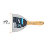 ESPÁTULA FLEXIBLE 5' CON MANGO DE MADERA, TRUPER