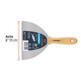 ESPÁTULA FLEXIBLE 6' CON MANGO DE MADERA, TRUPER