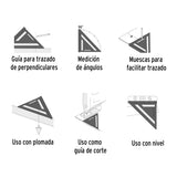 ESCUADRA 7' DE ALUMINIO PARA MUROS DE YESO, TRUPER