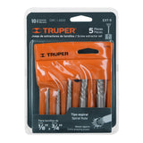 JUEGO CON 5 EXTRACTORES DE TORNILLOS, TRUPER