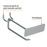 GANCHO RECTO 4' CON PORTAETIQUETA PARA PERFOCEL Y RANURADO, TRUPER