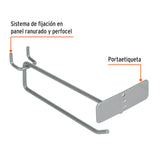 GANCHO RECTO 6' CON PORTAETIQUETA PARA PERFOCEL Y RANURADO