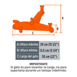 GATO HIDRÁULICO DE PATÍN 2.5T, ELEVACIÓN RÁPIDA, CON MALETÍN