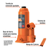 GATO HIDRÁULICO DE BOTELLA DE 6 TON, TRUPER