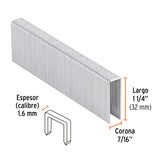CAJA CON 1000 GRAPAS CORONA 7/16' CAL. 16, 32MM P/ENNE-160