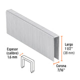 CAJA CON 1000 GRAPAS CORONA 7/16' CAL. 16, 38MM P/ENNE-160