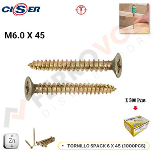 TORNILLO SPACK 6 X 45 (≈ 500 PCS APROX)