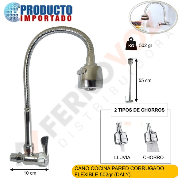 CAÑO COCINA PARED CORRUGADO FLEXIBLE 502 gr. 