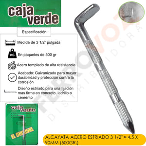 ALCAYATA ACERO ESTRIADO 3 1/2" ≈ 4.5 X 90MM (500 GR.)