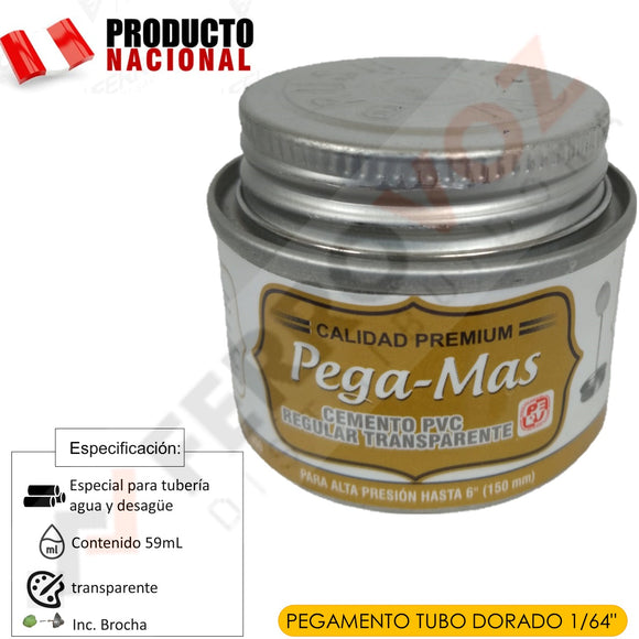 PEGAMENTO TUBO DORADO C/BROCHA 1/64