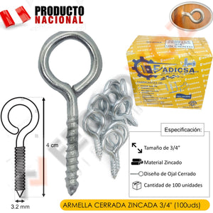 ARMELLA CERRADA ZINCADA  3/4" (100pcs)