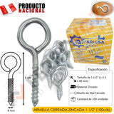 ARMELLA CERRADA ZINCADA  1 1/2" (100PCS)