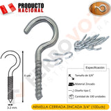 ARMELLA ABIERTA ZINCADA  3/4" (100PCS)