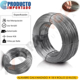 ALAMBRE GALVANIZADO # 18 x ROLLO ( 5 kilos)