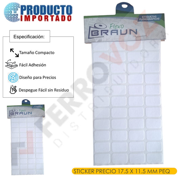 STICKER PRECIO 17.5 X 11.5 MM PEQ 