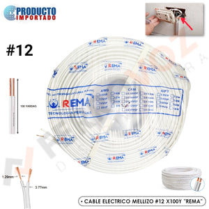 CABLE ELECTRICO  MELLIZO #12 X100Y "REMA"