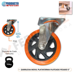 GARRUCHA MOVIL PLATAFORMA PESADO  5"  300KG ANDAMIO