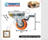 GARRUCHA MOVIL PLATAFORMA FRENO PESADO  2"  60 KG