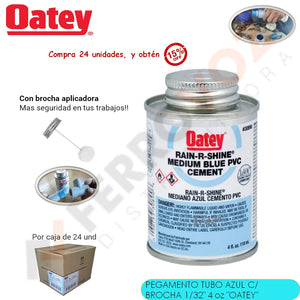 PEGAMENTO TUBO AZUL C/BROCHA 1/32 GALON  4 oz "OATEY"