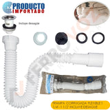 TRAMPA CORRUGADA FLEXIBLE 1 1/4"- 1 1/2"  INCLUYE DESAGUE