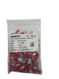 TERMINAL ELECTRICO AISLANTE HEMBRA STD FDD1.25 - 250 ROJO 22-16AWG ( 100 PCS )