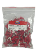 TERMINAL ELECTRICO AISLANTE HORQUILLA SV1.25 -5 ROJO 3/16" 22-16AWG ( 100 PCS )