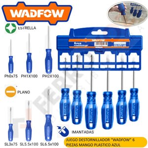 JUEGO DESARMADORES 6 PCS " WADFOW "