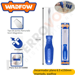 DESARMADOR PLANO IMANTADO  6.5" X 150 MM "WADFOW"