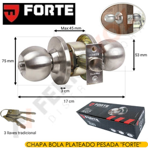 CHAPA BOLA PLATEADA AI-007 " FORTE"