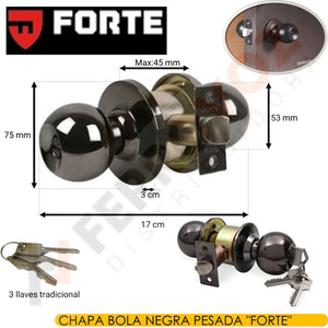 CHAPA BOLA NEGRO BQ-007 " FORTE "