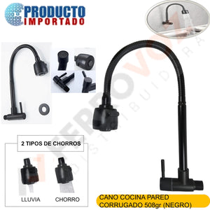 CAÑO COCINA PARED CORRUGADO  508 GR. (NEGRO )