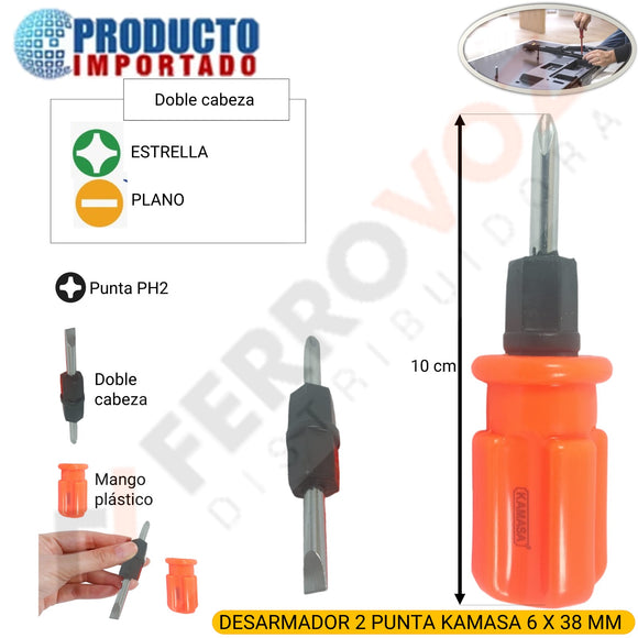 DESARMADOR MINI DE 2 PUNTAS 6 x 38mm 