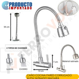 CAÑO COCINA PARED CORRUGADO ALETA SATINADO NIAGARA