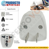 ADAPTADOR ENCHUFE 3 A 2 UNIVERSAL