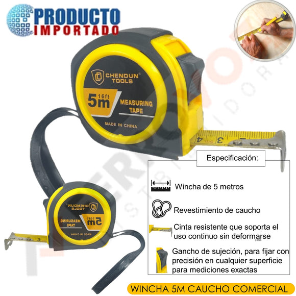 WINCHA 5M CAUCHO COMERCIAL